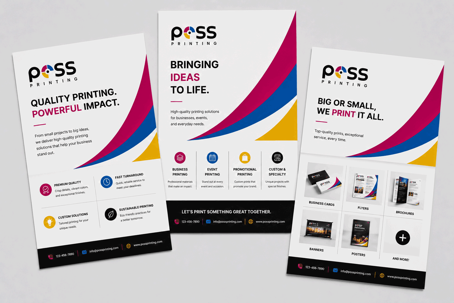 A collection of premium PESS flyers